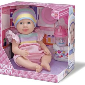 Boneca Diver New Born Brincar de Papinha Menina Divertoys