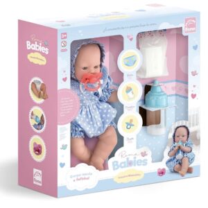 Boneca Roma Babies Primeira Mamadeira 34cm com Fralda, Chupeta e Mamadeira Lúdica